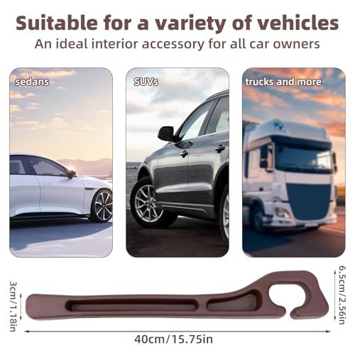 Penitue 2pcs Car Seat Gap Filler, No Drop Guard Universal Gap Organizer Between Seat and Console Prevents Phone Keys Cards Falling (Brown) by Penitue - Image 2