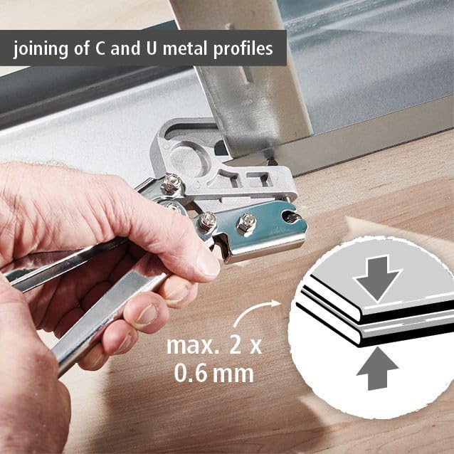 wolfcraft Profiel-verbindingstang I 4029000 I Krimptang voor metalen profielen in de droogbouw - Afbeelding 4