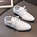 Fashion Boys Modern Dance Shoes Prom Ballroom Latin Dance Shoes Leather Lace Up Dance Performance Shoes for Kids (White, 4 Big Kids)
