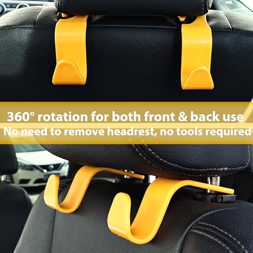 image for Amooca Car Seat Headrest Hook 4 Pack Hanger Universal Vehicle Car Stor