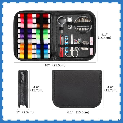 Image of Styllent 85 PCS Sewing Kit, Portable Sewing kit Box Sewing Supplies Accessories with 18Pcs Thread Spools, Scissors, Thread Needles,Tape Measure for DIY, Adults, Beginners, Emergency, Travel, Home