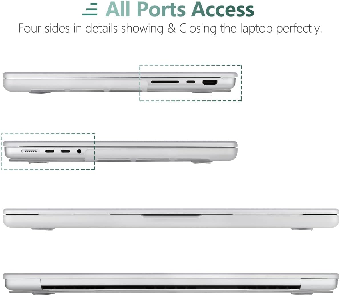 DONGKE Compatible with MacBook Pro 16 inch Case 2023 2022 2021 M2 A2780 M1 A2485 Pro/Max, Plastic Hard Shell Case with Keyboard Cover for MacBook Pro 16 with Touch ID, Matte Clear
