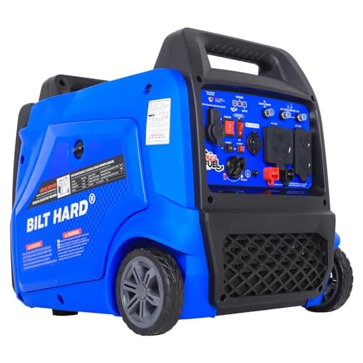 BILT HARD Generator 5500 Watt, Dual Fuel Quiet Inverter Generator with Electric Start, 120V NEMA 5-20R, NEMA TT-30R and 12V DC Output, 224cc Portable Outdoor Generators for Home Backup and RV Ready