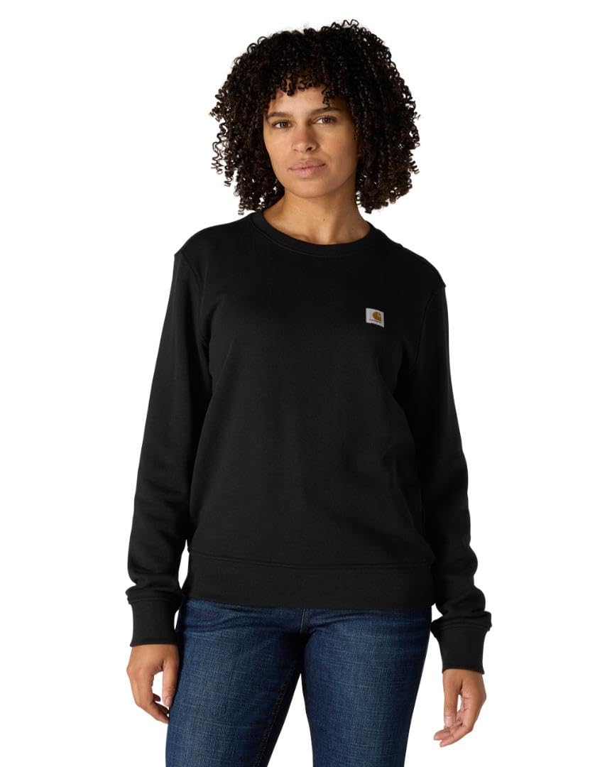 Carhartt Women's Black Relaxed Fit Midweight French Terry Crewneck Sweatshirt, 3X
