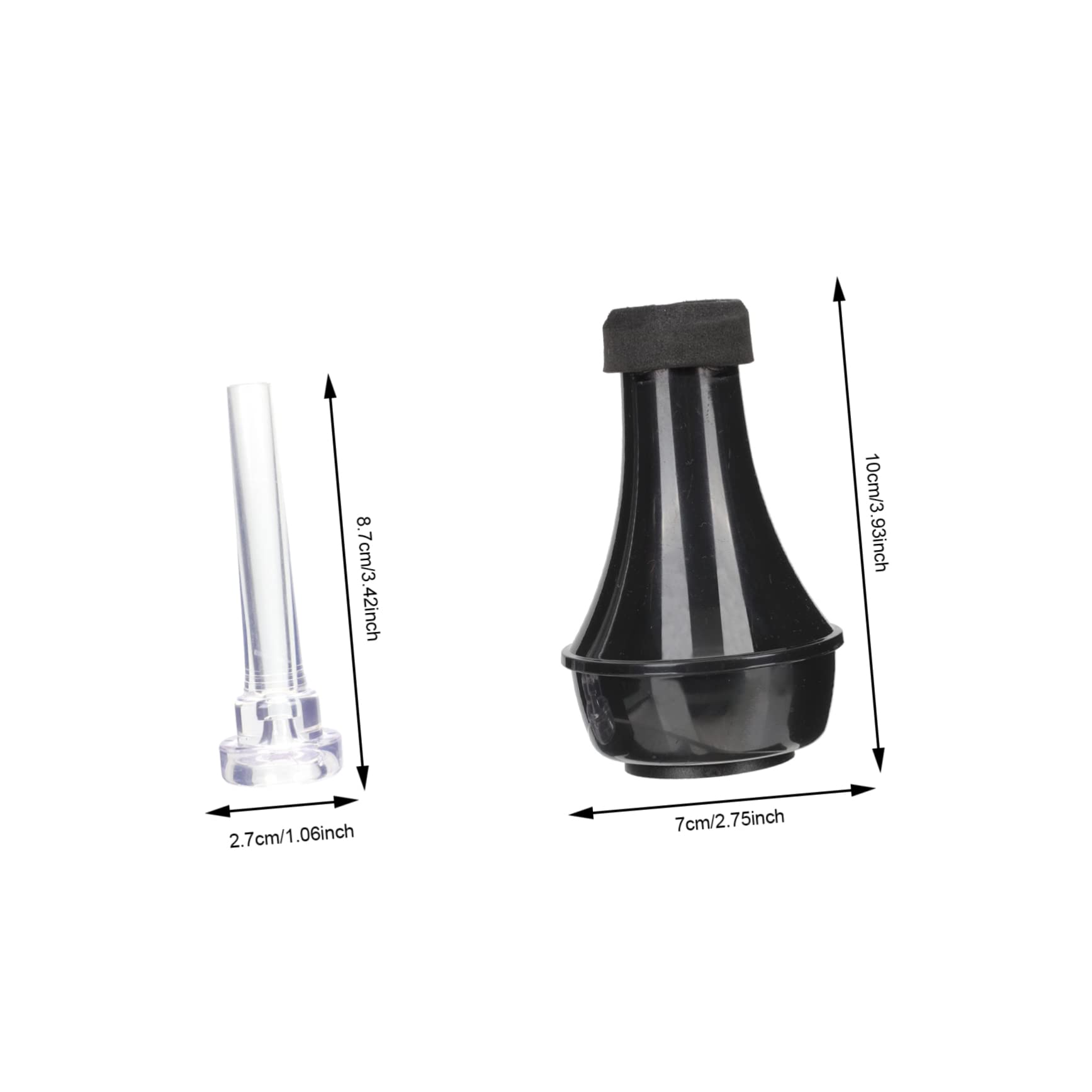 ibasenice 2sets Sordina Per Tromba Muta Dritta Leggera Con Bocchino Accessori Compatti e Pratici Per Musicisti e Amanti Della Tromba