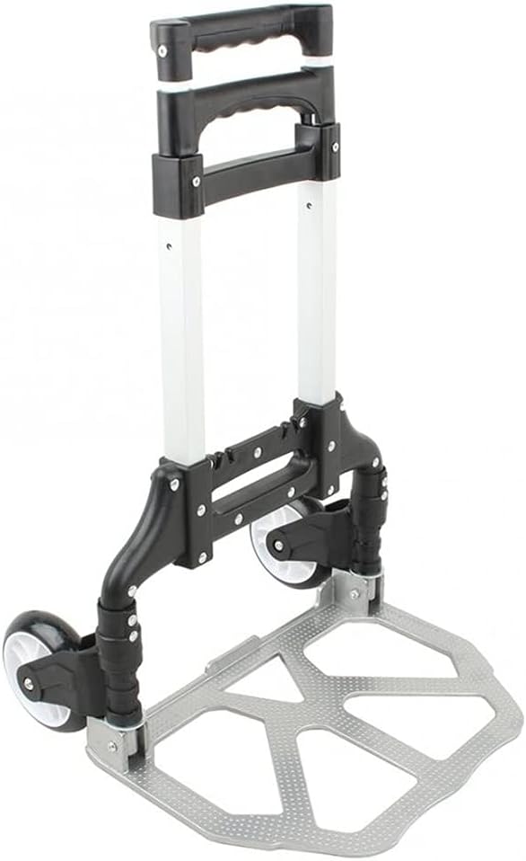 80kg Heavy Duty Hand Truck Folding Compact Aluminium Luggage Cart Wheel Col