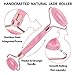 Jade Roller for Face, Terresa Rose Quartz Roller with Gua Sha Scraping Tool, Eye Treatment Roller Natural Anti-aging, Skin Tightening, Rejuvenate Face and Neck, Remove Wrinkles & Puffiness (Rose)