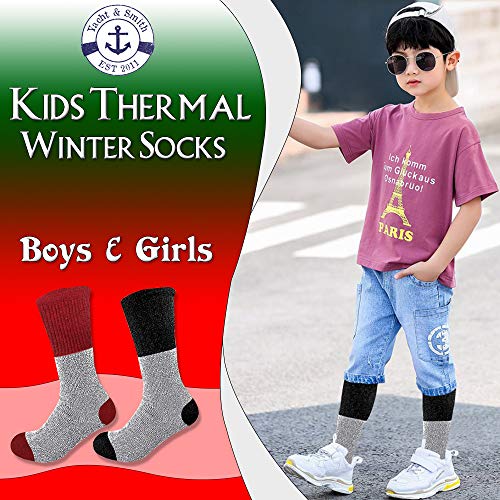 Yacht & Smith Kids Thermal Winter Socks, Cotton, Boys Girls Winter Crew Socks3