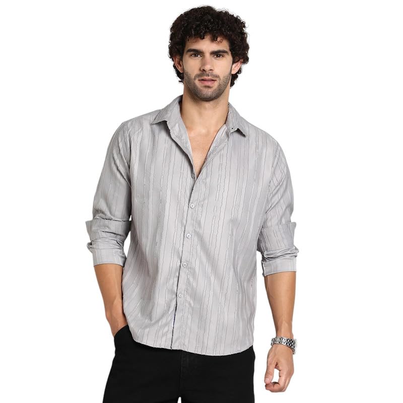 Image of CAHOOT Men's Shirt for Casual Wear | Mid-Rise | Regular Fit | Button Closure | Shirt Crafted with Comfort Fit for Everyday Wear