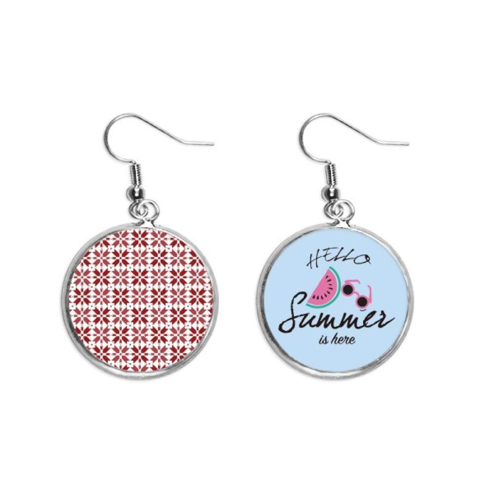 Pendientes de sandía rojo blanco pendientes Navidad verano lóbulo mujer 5