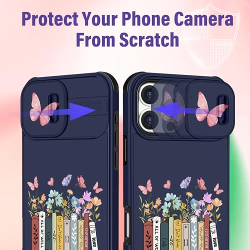Image of Funermei for iPhone 16 Pro Max Case - Women Girls Cute Phone Cover Girly Pretty Aesthetic Book Unique Design with Camera Cover Funda for Apple for iPhone 16 Pro Max