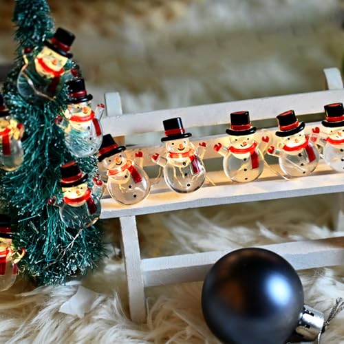 Copbopwn Weihnachts-Lichterkette, 2 m, 20 LEDs, Weihnachtsmann,...