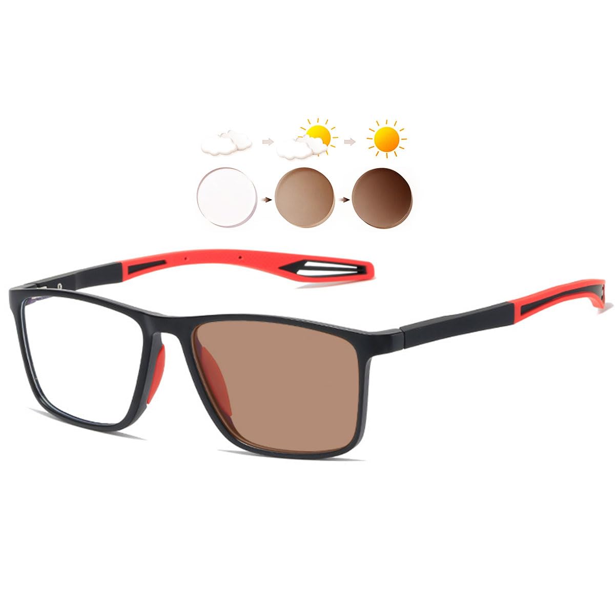 KOOSUFA Gafas de lectura fotocromáticas con filtro de luz azul fotocromática para hombre y mujer, bisagra de resorte rectangular TR90, marco con protección UV, gafas de lectura 0.0 1.0 1.5 2.0 2.5 3.0