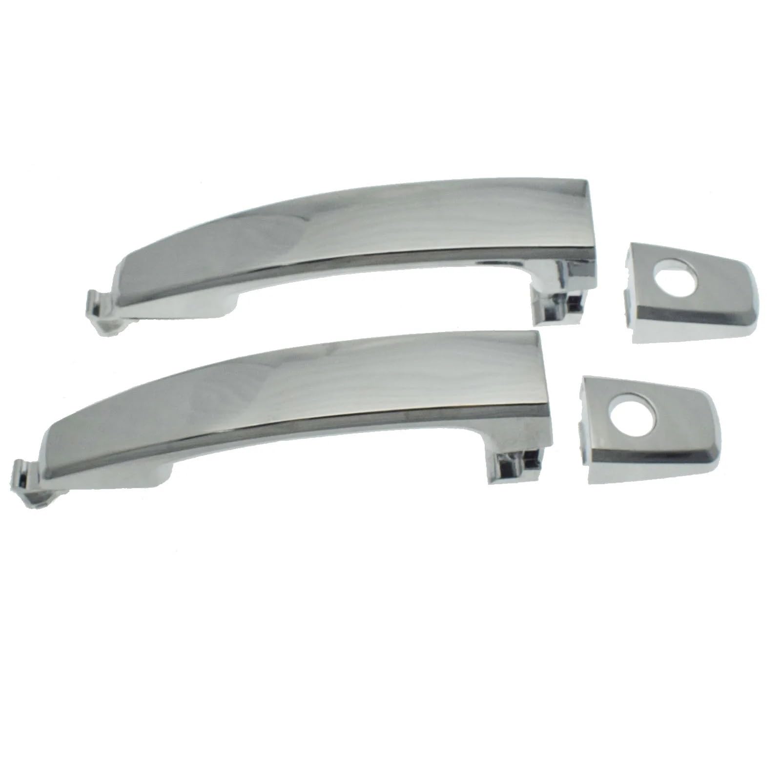OUVECR for Chevy for Aveo for Captiva Outside Exterior Door Handles Chrome W/Keyhole Front Rear Left Right 96468266 96468306 96468280 96468254 Car Outer Door Handle(Front Pair 2 Keyhole)