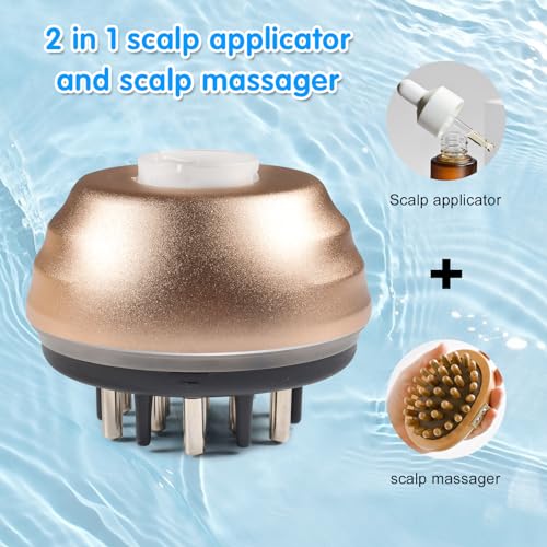 Kopfmassagegerät, Kopfhaut Massagebürste und Haare Applikator Flasche 2 in 1, Essenz Geht Tief in Die Haarwurzel und Massiert die Kopfhaut, Bieten Sie professionelle Behandlung für Haare – Bild 5