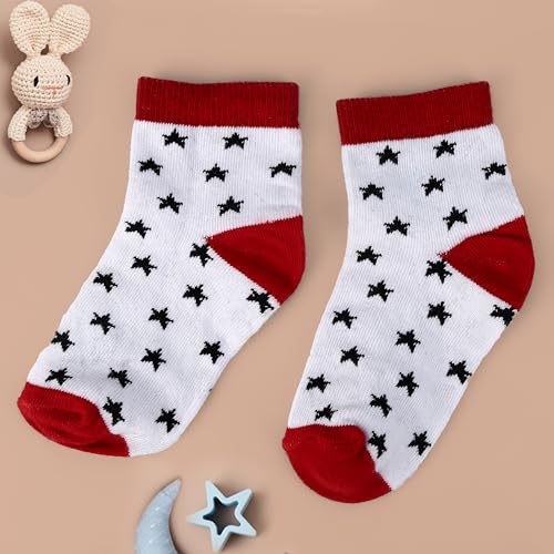 Image of Kid's Socks for Boys and Girls - Made with Soft & Breathable Cotton with Antibacterial Wash, Pack Of 5, Suitable for all day long use