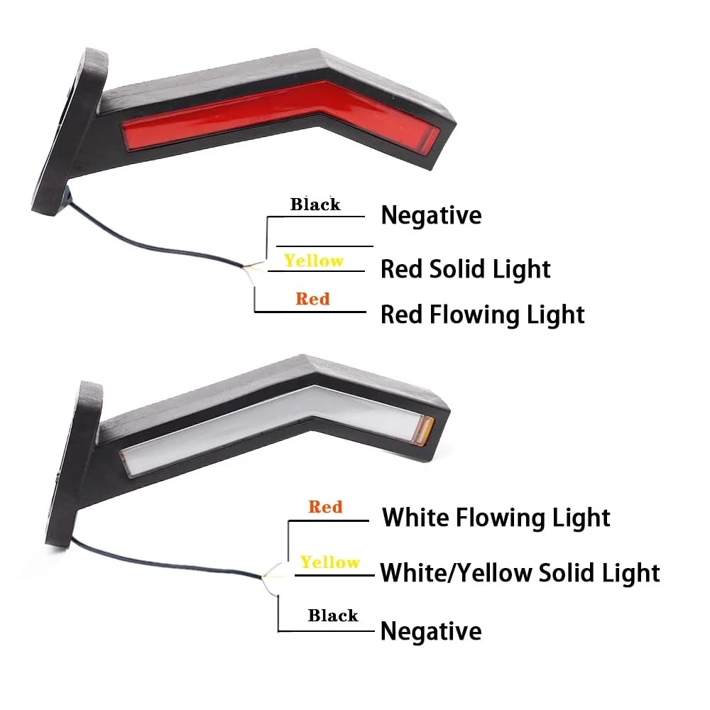 NEWFUN Luci Ingombro 24v Camion,Luci Ingombro Camper,12-24V LED luci di ingombro laterali, luci laterali, luci di posizione per rimorchi di camion, corso breve, indicatori laterali di curva di camion