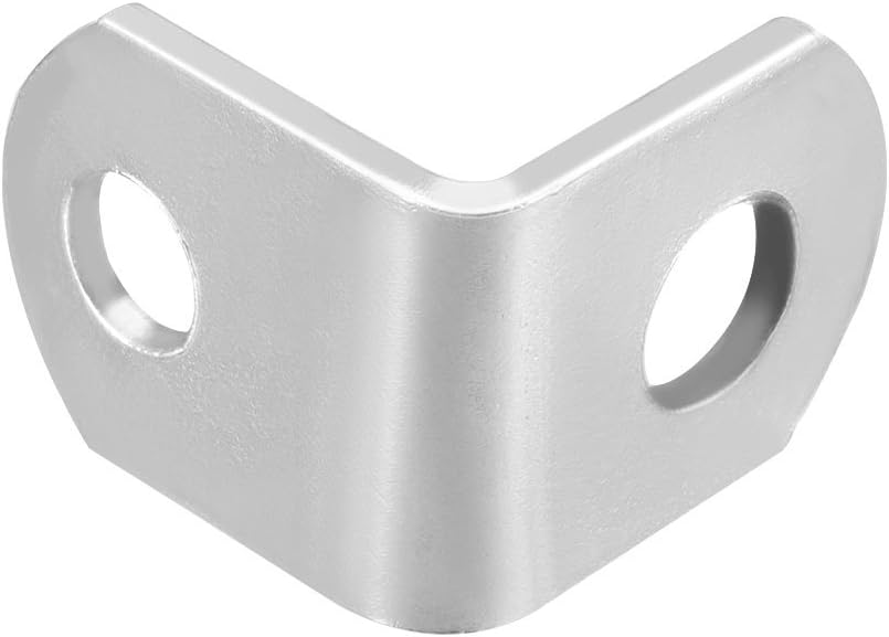 uxcell Stainless Steel Shelves Corner Brace 18mmx18mmx15mm, Joint Round End L Shape Angle Corner Fastener Joints Support Bracket, Pack of 50