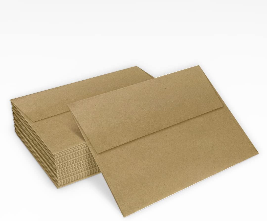 LUXPaper A2 Invitation Envelopes | Peel & Press | 4 3/8" x 5 3/4" | Grocery Bag Brown | 70lb. Text | 500 Qty