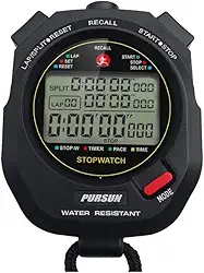 Cronômetro profissional, cronômetro esportivo digital com temporizador de contagem regressiva, memória de 100 voltas, tempo de 0,01 segundo, resistente à água, cronômetro multifuncional para natação,