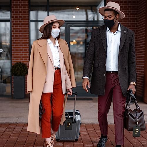 Image of Luggage Tag PU Leather for Suitcase Baggage Handbag Travel Bag Label Suitcase Tag Suitcase Label Tag w. Name Card & Privacy Cover (P)