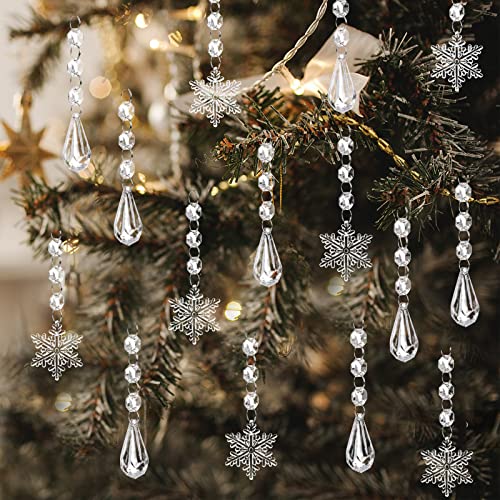 YUJUN 38PCS Christmas Tree Crystal Decorations Winter Snowflakes Christmas...
