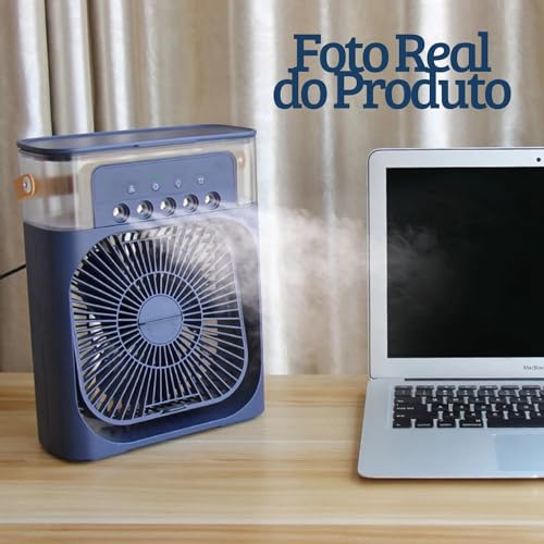 Climatizador Ventilador Umidificador De Ar Usb Com Luz Led (BRANCO)