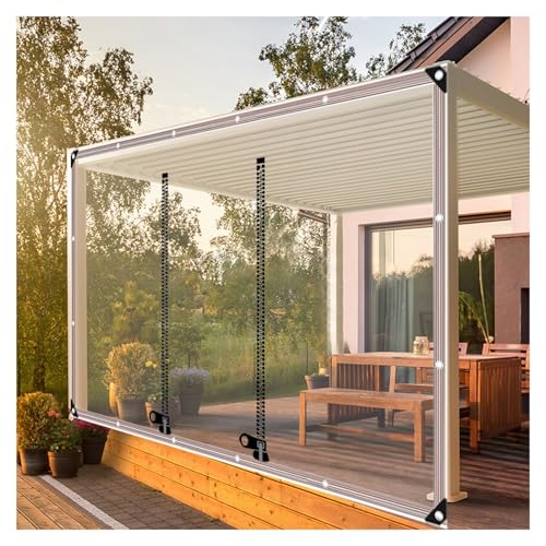 Telo Trasparente Impermeabile Con Cerniera Per Pergolato E Gazebo – PVC Con Occhielli
