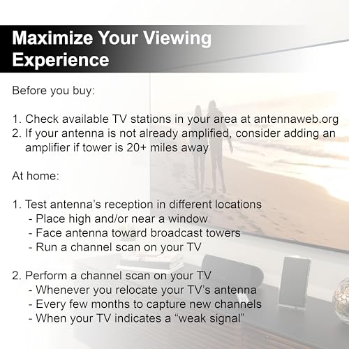 Antenne d'intérieur Crystal HD GE 48732 Pro Series solution signal TV faible