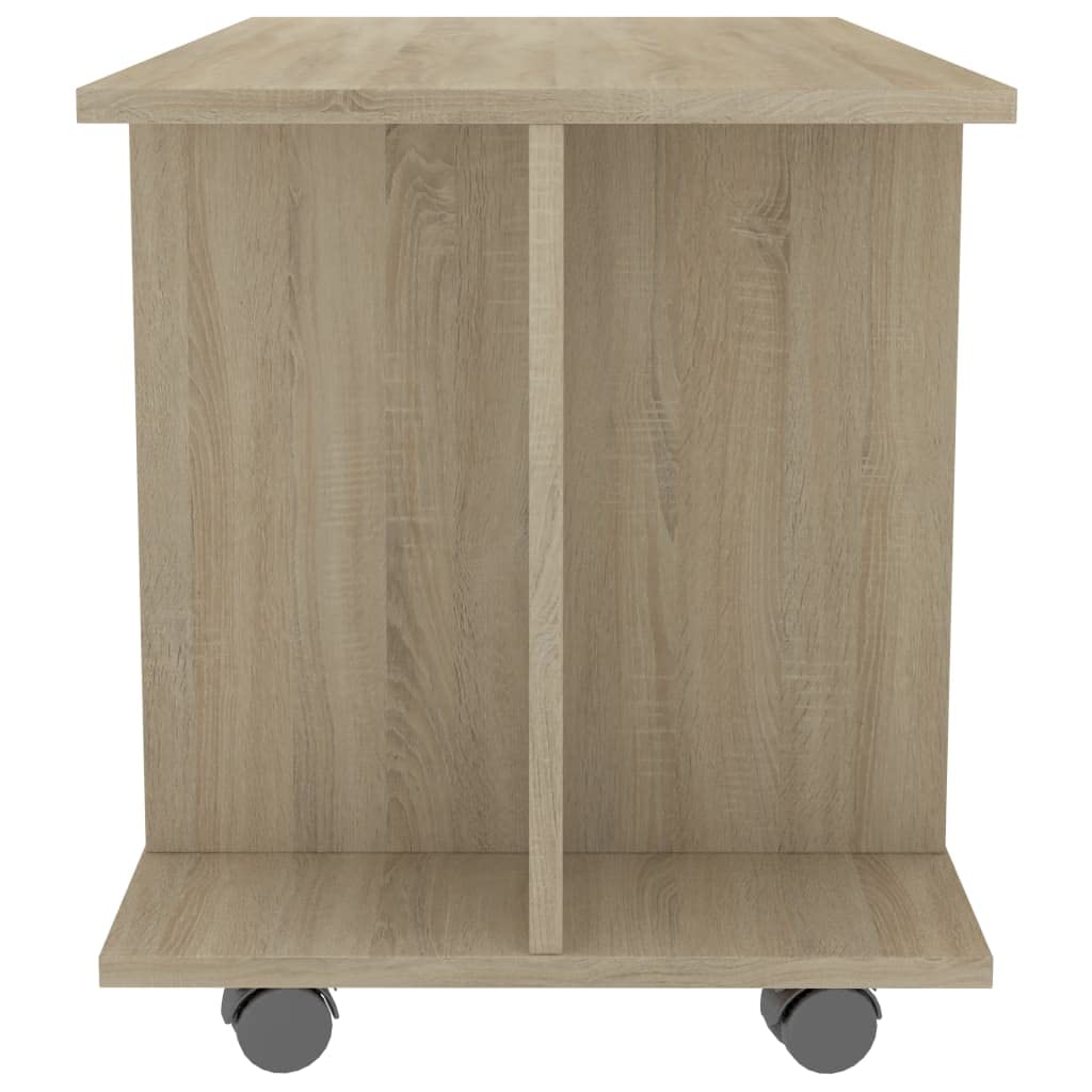 vidaXL Mobile TV con Ruote e Scomparti Aperti Robusto Elegante Armadietto Basso Multimediale Credenza Rovere Sonoma 80x40x45 cm in Truciolato