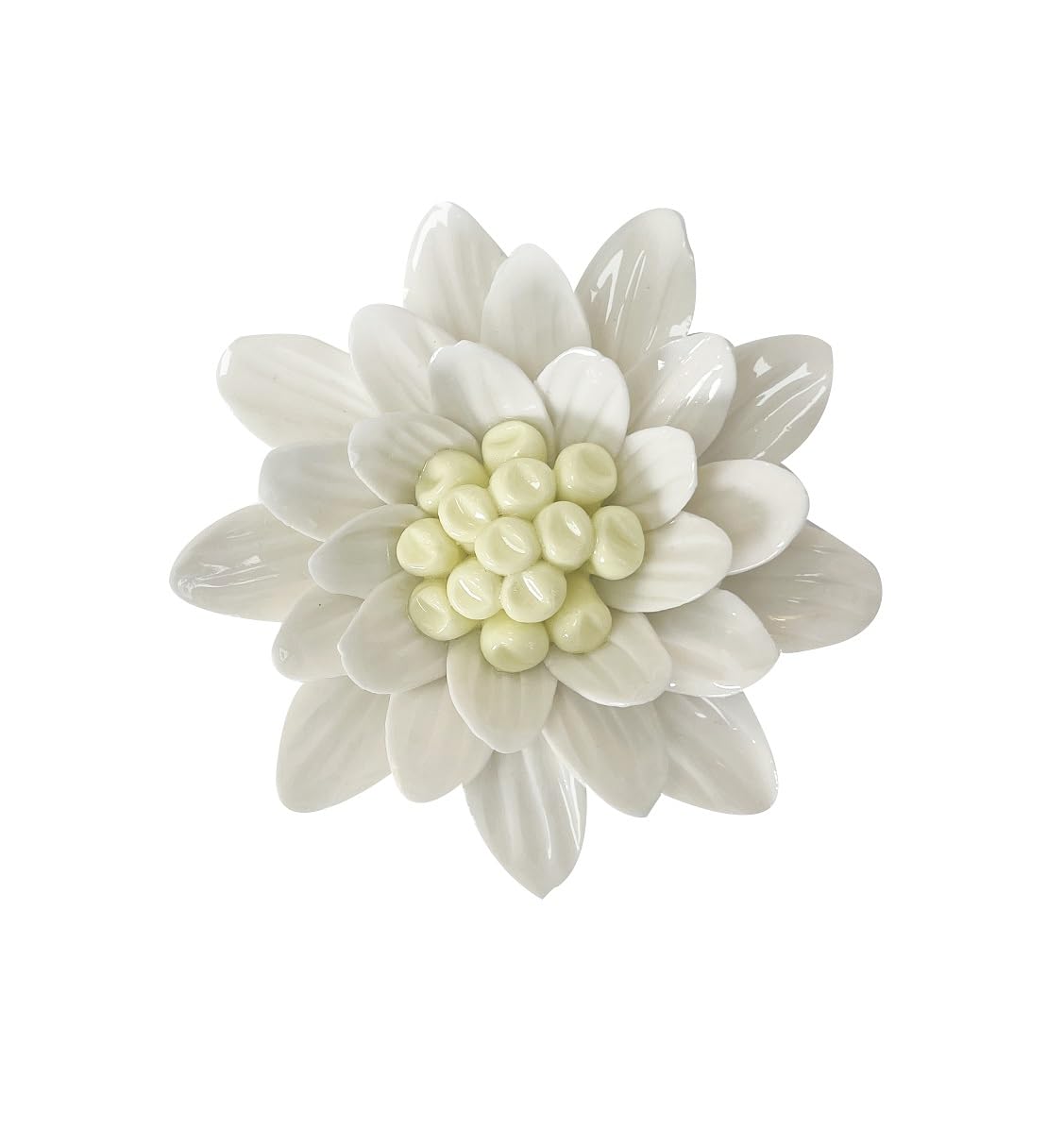 AMERRY Marguerite, 3.54" Ceramic Flower Wall Art, Artificial Plant Wall Sculpture，Handcrafted 3D Hanging Porcelain Flowers,3D Wall Hanging Decor,Porcelain Flower Wall Décor for Home (White)