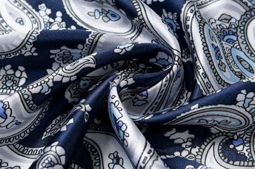 Image of 35 inch Men's Silk Cowboy Scarf - Oversized Western Bandana Neckwear, Large Square Scarf with Gift Packaging