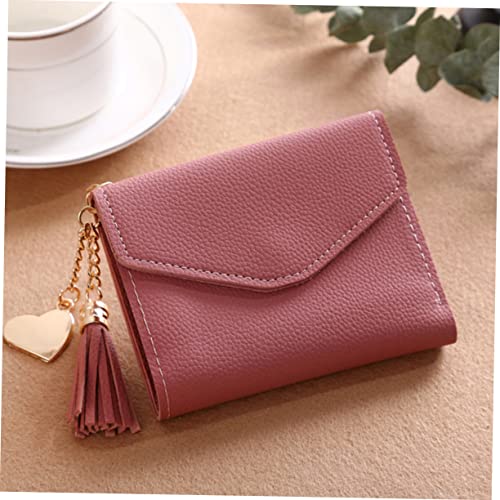 SAFIGLE Women Mini Triple Folded Wallet with Tassel Pendant Deep Grain Purse for Cards and Cash Stylish Wallet for Women and Girls2