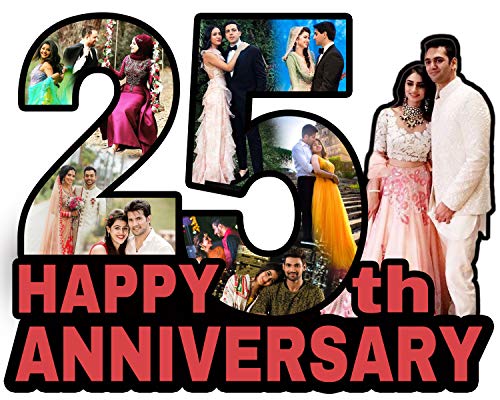 Image of Shri Kant Art 25th Anniversary Photo Frame Collage | Personalized Wedding Anniversary | Romantic Couple Memory Frame | Decorative Wall Art