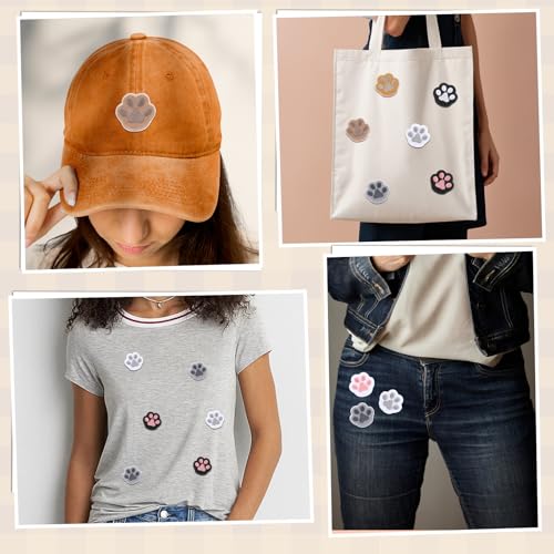 Thinp 14 Stück Bügelflicken Kinder,Bügelflicken Hundepfoten,Bestickte Aufnäher,Pfotenabdruck Patches zum Aufbügeln,Pfote Hund Aufnäher,Flicken zum Aufbügeln,Stoff Zum Aufbügeln,für Kleidung Jeans