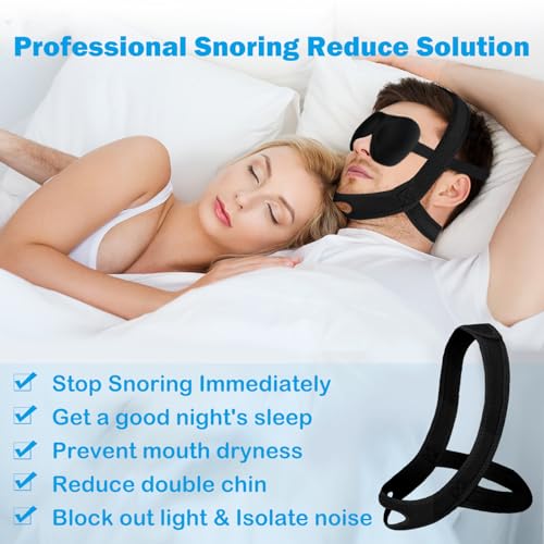 image for PJTLGYELEE Anti Snoring Chin Strap for Sleeping, CPAP Chin Strap to Ke