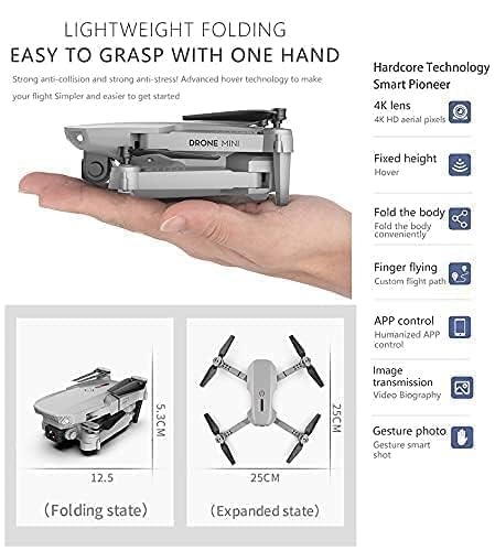 Image of dRoNe wItH 4k cAmErA FoLdAbLe 1080p hD DrOnE WiTh fPv lIvE ViDeO, sMaRt gEsTuReS SeLfIe, AlTiTuDe hOlD, oNe kEy tAkE OfF /LaNdInG, 3D FlIpS FoR KiDs aNd aDuLtS (E88)