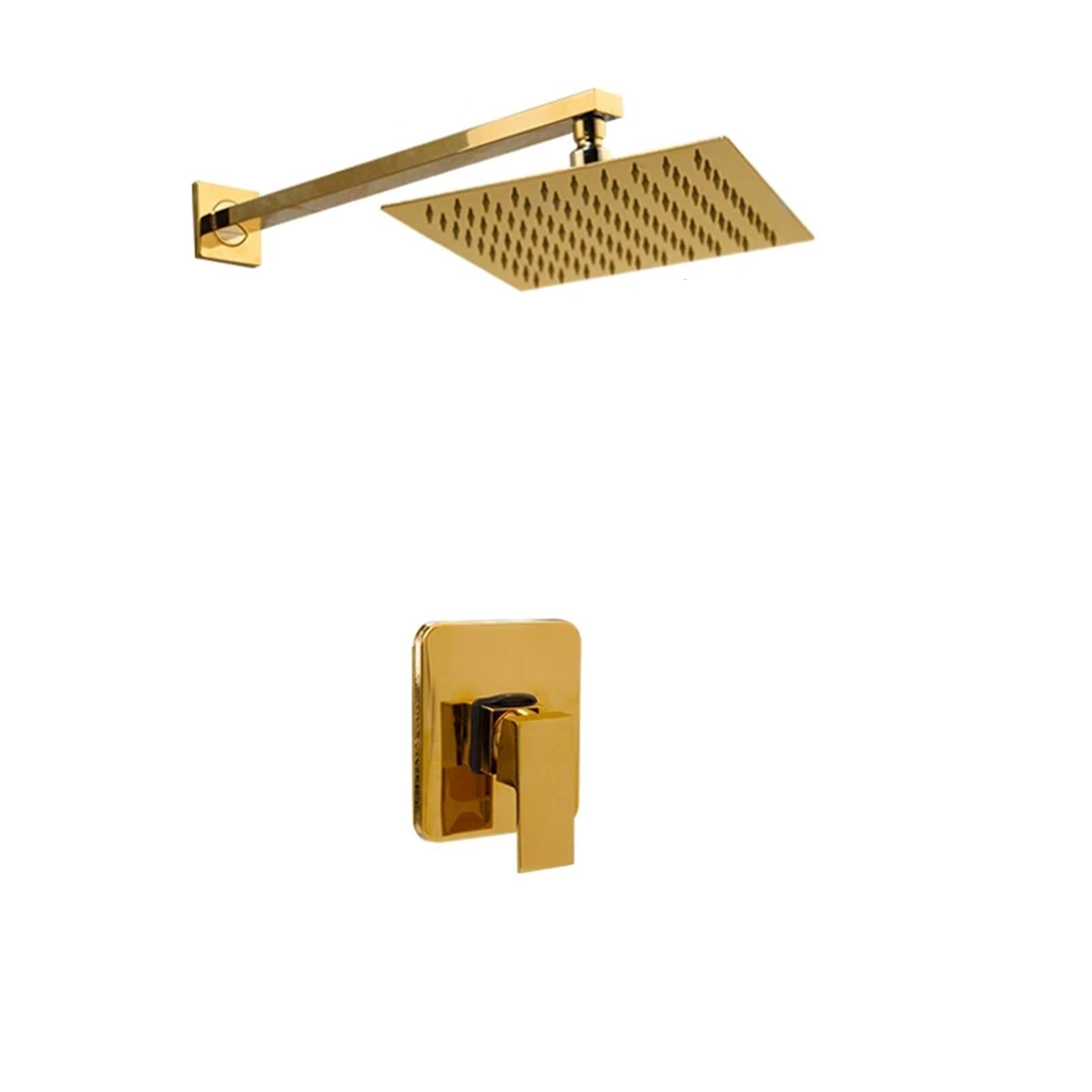 Ensemble de douche doré haut de gamme avec tête de pluie 12 pouces pour baignoire chic