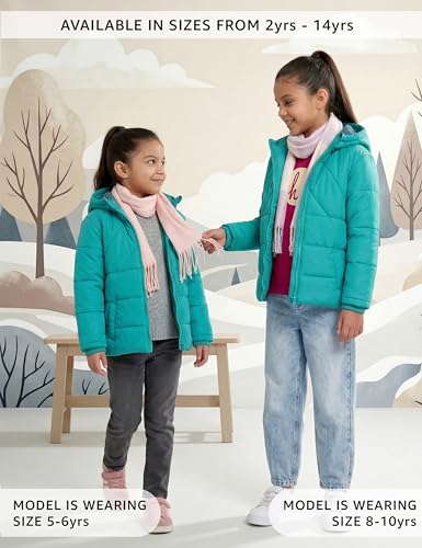 Image of Amazon Brand - Symbol Girls Girls Quilted Standard Length Winter Jacket with Detachable Hood