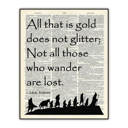 Buffay lotrs Quotes Wall Decor, Tolkien Wall Art, Lord Rings Poster, Book Quote, Dictionary Art,...