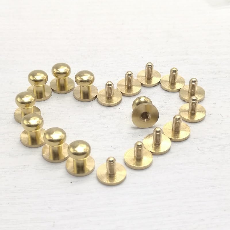 50pcs 7 8 9 10mm Luggage Leather metal Craft Solid brass Screw Nail Rivet flank pacifier nail strap Rivets Copper - (Size: 8mm 9X8X9)