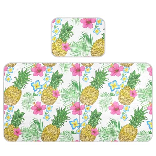 Takiito Pineapples Baby Cooling Mattress Pad, Soft & Breathable Cooling Mat Keep Baby Cool in Summer 28x52 in, Nursery Essential