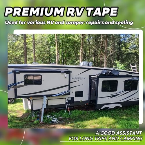Image of RV Sealant Tape,6Inchx50Feet,1-Pack,Black RV Roof Tape,Camper Repair Tape,RV Tape,Repair for Trailer, Boat,Window,Roof & Leaks,Sealing