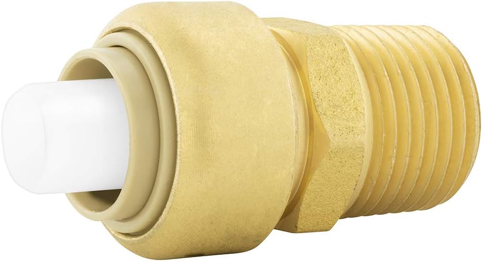 Jones Stephens C77418LF 3/4" x 3/4" MPT PlumBite Push On Adapter, Bag of 1