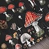 FUYEUN Mushroom Comforter Set Full/Queen Size Black Burgundy Plant Bedding for Kids Girls Teen Women Bedroom Decor Woodland Quilt Bed Sets, 1 Comforter 2 Pillowcases #4
