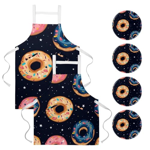 Tablier de cuisine en lin galaxie pour cuisiner en famille ou reussir vos barbecues
