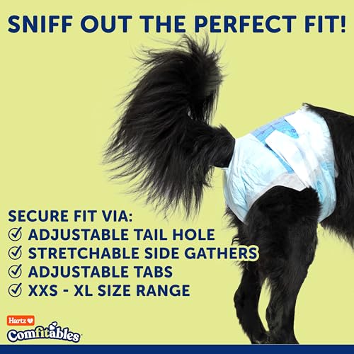 Image of Hartz Comfitables Disposable Dog Diapers, Size XL 5 count, Comfortable & Secure Fit, Easy to Put On, Super Absorbent Male and Female Diaper