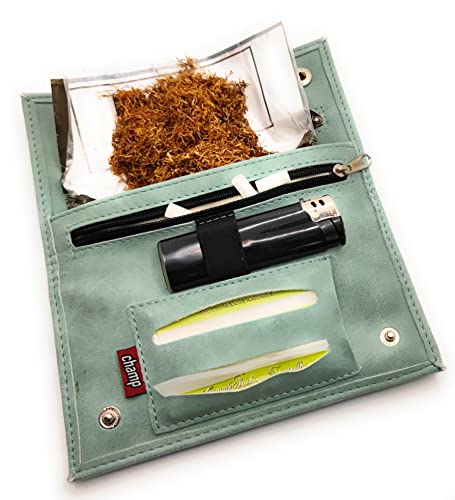 Maelsa® Pochette à tabac Porte-tabac et filtres pour Homme et Femme 30/50 g avec compartiments pour Filtres, Papier et Briquet, Couleur aléatoire selon disponibilités