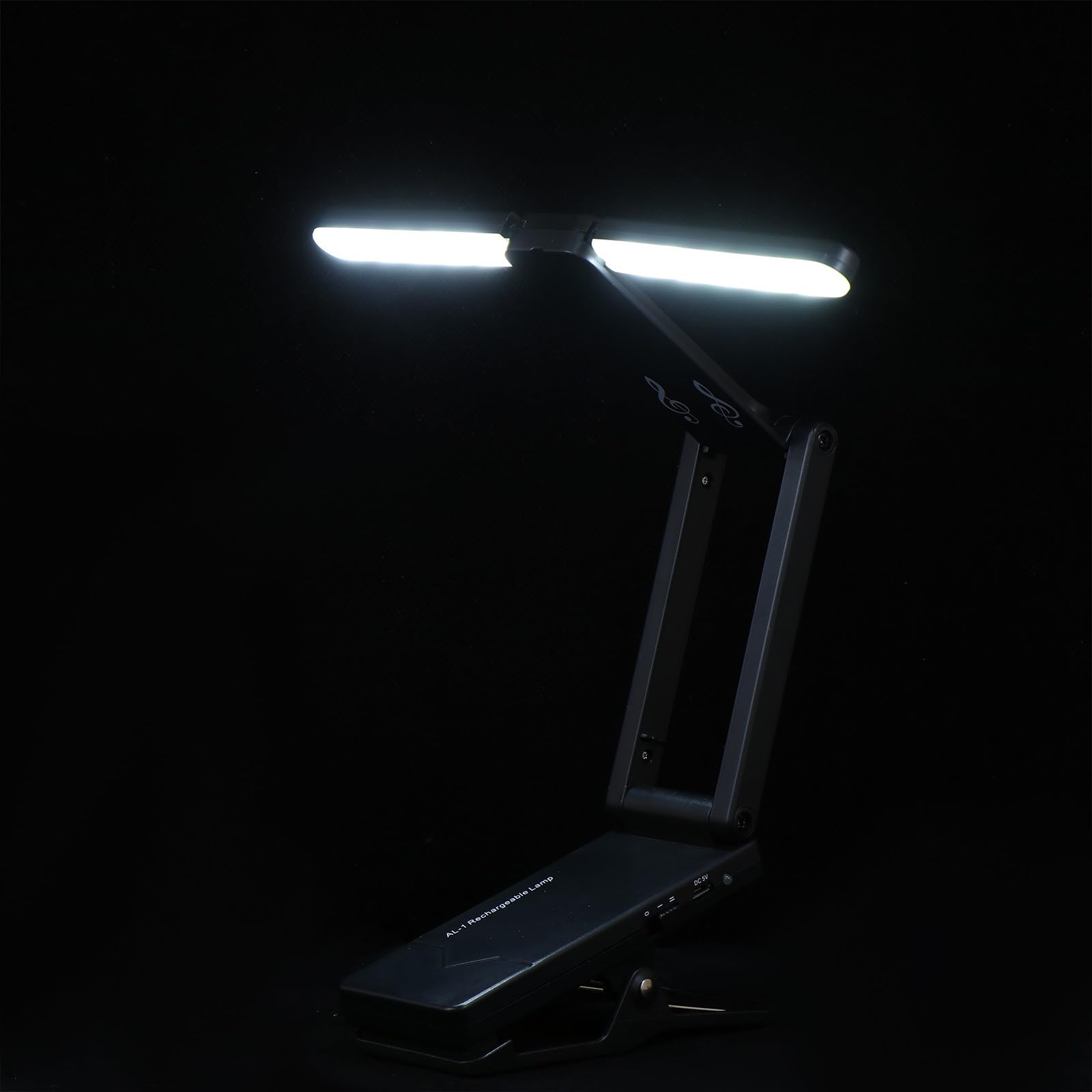 Lampada per Leggio Musicale Ricaricabile LED Clip Regolabile Altezza Design Pieghevole Materiale Abs Elettronica