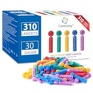 Lancets for Diabetes Testing – 30 Gauge Diabetic Lancets for Blood Testing and Glucose Testing – Fits Most Lancing Devices – 310 Count (Colourful)
